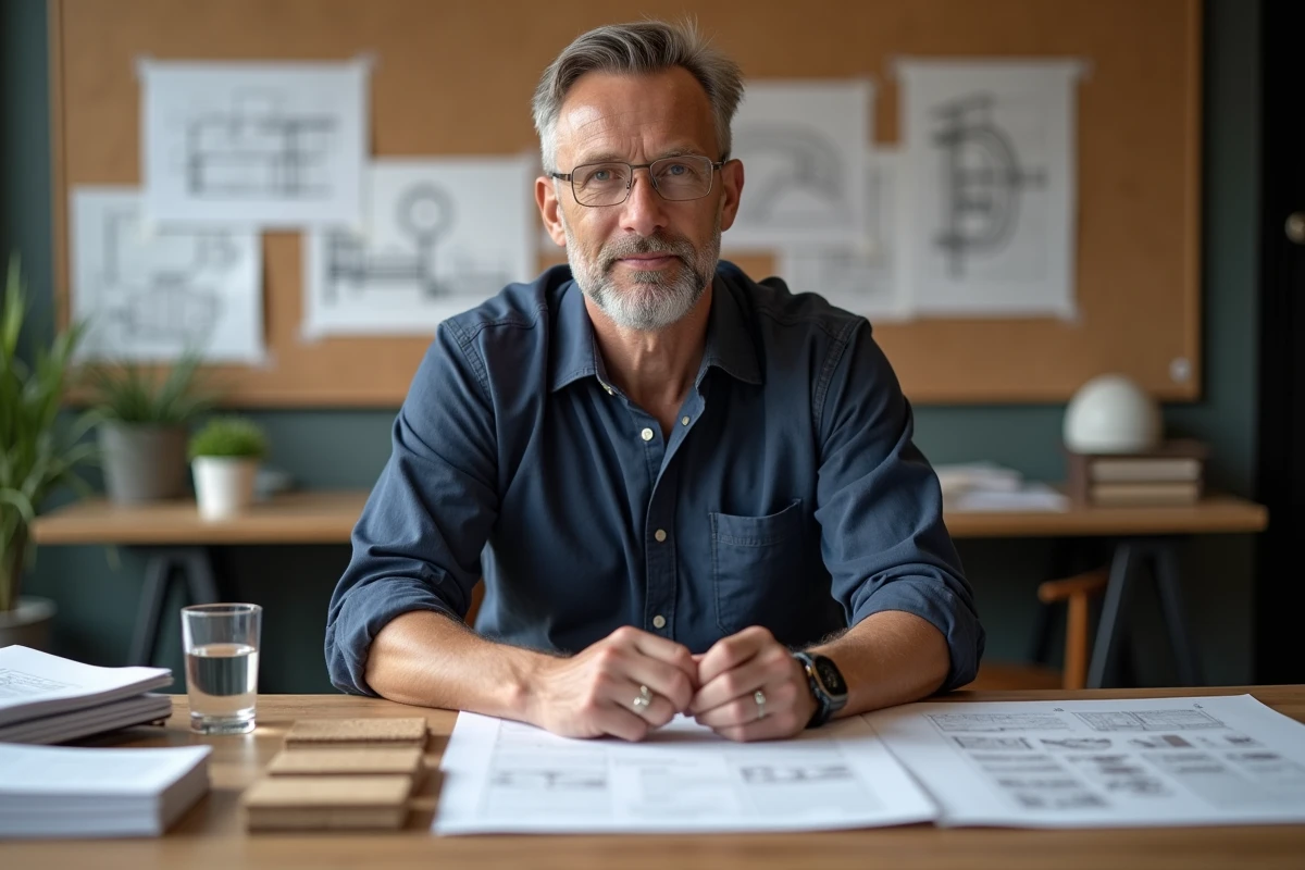 Architecte d'intérieur consultant des fiches techniques de matériaux durables et certifications écologiques